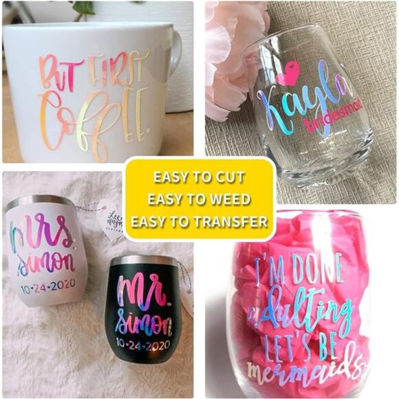 9 Pack Holographic Vinyl for Cricut - 12"x12" Permanent Holographic Vinyl Sheets - Picture 11 of 14